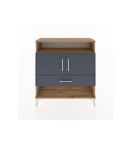 Arges Şifonyer 3 Raflı Tek Çekmeceli 2 Kapaklı 88x30x96 Çam-Antrasit
