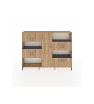 Arges Dolap 10 Raflı 9 Kapaklı 220x30x163 Çam-Çam/Antrasit
