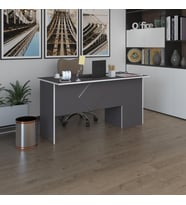 Kenzlife ofis masası yoko ono gri sol 75*120*80 raflı dolap eşkenar bilgisayar çalışma masası (Karışık)