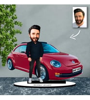 Kişiye Özel Karikatür Volkswagen Beetle  Arabalı Karikatür Biblo b19
