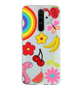 PrintiFy Xiaomi Redmi Note 8 Pro ile Uyumlu 1mm Slim Fit Water Color 5 Baskılı Şeffaf  Kılıf