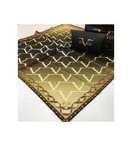 19V69 ITALIA Desen Black Seri Twill Eşarp Eşarp Askısı ile Birlikte 90x90 cm Siy