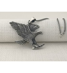 Büyük Kartal Tasarımlı  925 Ayar Gümüş Erkek Kolye
