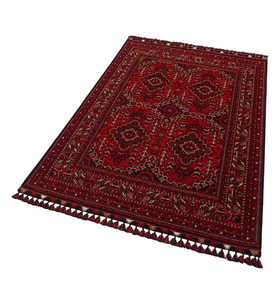 Makine Kaymaz Yıkanabilir Kırmızı Etnik Jüt Salon Halısı Mutfak Halısı Koridor Halısı Yolluk 5 red
