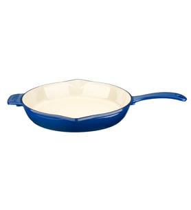 Lava Döküm Yuvarlak Kızartma Tavası Döküm Demir Yekpare Saplı Edition Serisi Çap(Ø)30cm. (Mavi)