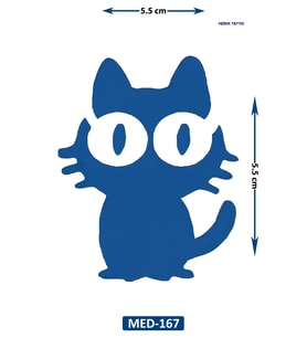 Kara Kedi 5 cm Minimal geçici Dövme Yarı Kalıcı Geçici Dövme