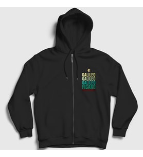 Presmono Unisex Siyah Galileo Queen Freddie Mercury Fermuarlı Kapüşonlu Sweatshirt 34309tt