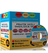 Pratik Hızlı İngilizce Eğitim Seti (4 Süper Kitap ve Kelime Kartları)