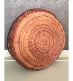 Kütük Desenli Dekoratif Çok Amaçlı Yer Bahçe Balkon Kamp Minderi Çapı 65 Cm