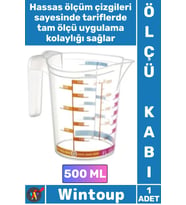 #ÖlçüKabı Sağlıklı Plastik Pratik Mutfak Gereç Şeffaf Dayanıklı Hazneli Hassas Özel Ölçü Kabı 500 ML