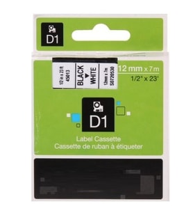 Dymo 45013 Beyaz Üzerine Siyah Muadil Etiket