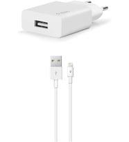 SmartCharger Seyahat Şarj Aleti, 2.1A ve Lightning Kablo, 1m, Beyaz