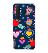 PrintiFy Xiaomi Mi Note 10 Lite ile Uyumlu 1mm Slim Fit Retro Colors 3 Baskılı Şeffaf  Kılıf