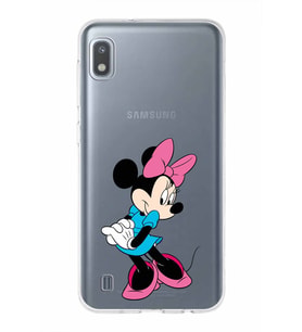 Samsung Galaxy A10  Kapak Minnie Mouse Tasarımlı Şeffaf Silikon Kılıf