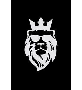 Aslan Araba Sticker Etiket Beyaz Renk 18CM