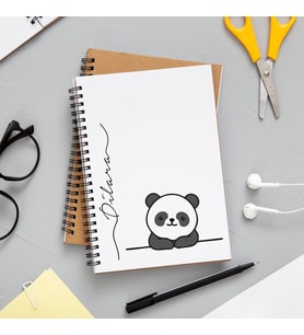 Sevimli Panda Baskılı Defter Kişiye Özel