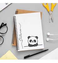 Sevimli Panda Baskılı Defter Kişiye Özel