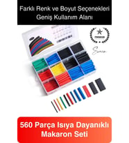 560 Parça Makaron Seti Kutulu Kablo Birleştirme Koruyucu Yalıtım Sıcaklıkla Daralan Tamirat Kaplama
