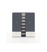 Arges Dolap 12 Raflı 4 Çekmeceli 2 Askılı 220x30x243 Antrasit-Antrasit/Aytaşı