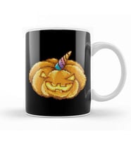 Halloween Jack O Lantern Unicorn Pixel Art Kupa Bardak Porselen
