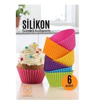 Silikon Muffin Kalıbı - Sürekli Kullanım Muffin Kek Kalıbı 6 ADET 721702