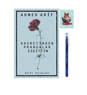 Hasretinden Prangalar Eskittim - Ahmed Arif  9789753426527 - Pensan Büro Mavi Tükenmez Kalem (Krem)