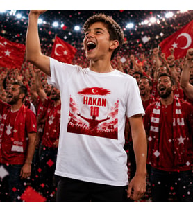 BK Gift Kişiye Özel Türkiye Taraftar Temalı 2026 Dünya Kupası Tasarımlı Çocuk Tişört-7, Tek Yürek Milli Takım Ruhu