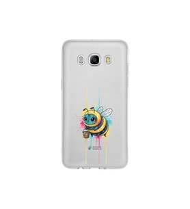 Samsung Galaxy J5 2016 ile uyumlu Splash arı tasarımlı şeffaf silikon kılıf