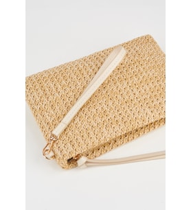 Kadın Bellis Örgü Hasır Astarlı Suni Deri Bilek Askılı Portföy El Ve Clutch Çanta