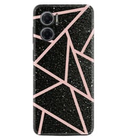 Xiaomi Redmi Note 11E Kılıf Resimli Desenli Baskılı Silikon Pembe Şeritli Mermer 1312