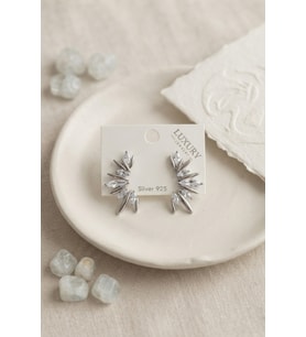 Gümüş Renk Zirkon Taşlı Saçak Model Vintage Kadın Küpe TJ-BKP12109