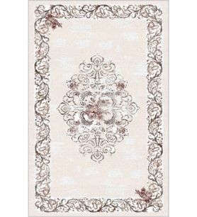 Eliana Home Baskılı, Yıkanabilir Kaymaz Taban Salon Halısı LNA1919 100x150 cm (Beyaz)