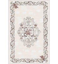 Eliana Home Baskılı, Yıkanabilir Kaymaz Taban Salon Halısı LNA1919 100x150 cm (Beyaz)