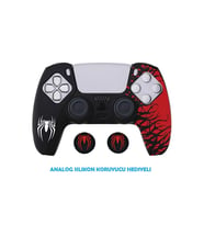 PS5 Dualsense Spider-Man Koruyucu Silikon Kılıf + Analog silikon Koruyucu