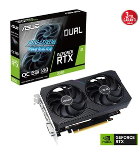 ASUS 8GB DUAL RTX3050-O8G-V2 GDDR6 128Bit HDMI-DP-DVI PCIE 4.0