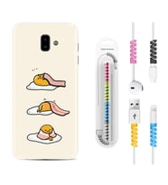 Samsung J6 Plus J7 Prime J7 Pro M20 Kılıf Kablo Koruma Spiral Silikon Sweety Egg 1322