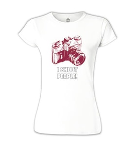 I Shoot People Beyaz Bayan Tshirt
