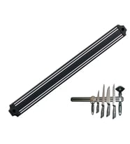 Mutfak Duvarına Monte Mıknatıslı Geniş Bıçak Tutucu Stand - 55 cm - Siyah - Paslanmaz Çelik