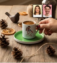 Kişiye Özel Karikatürlü Sevgiliye Hediye Türk Kahvesi Fincanı Sevgililer Günü Hediyesi
