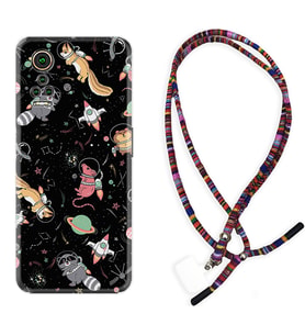 General Mobile GM 21 Pro GM 22 Pro Plus Kılıf Boyun Asklı Rasta Silikon Planet Animals 1771