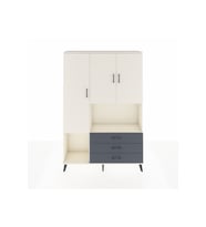 Arges Dolap 6 Raflı 3 Çekmeceli 3 Kapaklı 132x30x195 Aytaşı-Aytaşı/Antrasit