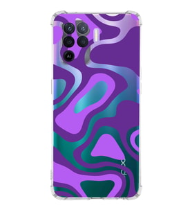 PrintiFy Oppo A94 Uyumlu Köşe Korumalı Renkli Desen Tasarımlı Şeffaf Silikon Kılıf