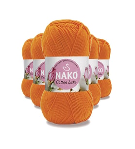 5 Adet Cotton Lüks Yelek Tunik Kazak Bluz Hırka İpi Yünü Turuncu 97552
