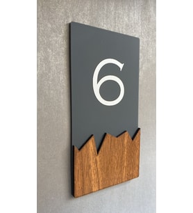 Wooden Serisi Dikey Kapı Numarası