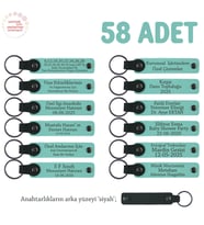 Havayolu Sektörü İçin Özel Üretim Hediyelik Anahtarlık, 58' li Set, Turkuaz & Siyah