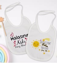 BK Kids Kişiye Özel Hala Tasarımlı 2’li Beyaz Mama Önlüğü-2