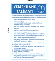 Metal Yemekhane Talimatı 20cm x 30cm A4 Büyüklüğünde Uyarı Levhası Yönlendirme Tabelası