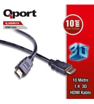 QPORT Q-HDMI10 10metre HDMI Görüntü Kablosu 3D Gold 1.4v