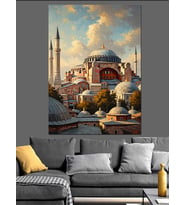 Gün Batımında İhtişamlı Süleymaniye Camii Dekoratif Kanvas - Mdf Ahşap Tablo