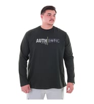 Erkek 115-155 Kilo Arası İçin Uygun Uzun Kol Bisiklet Yaka Mevsimlik Baskılı İnce Sweatshirt (Haki)